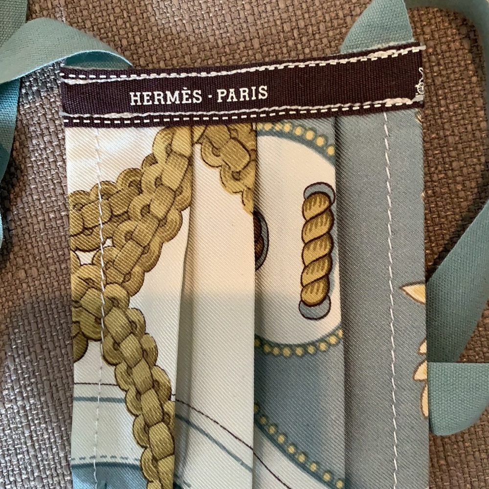 Handmade with Hermès silk scarf facial mask
